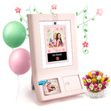 HP Sprocket Photobooth Impresora de Fotos 3x4” (Rosa) – 250+ Marcos, impresión en Papel Zink, Wi-Fi, luz LED, Pantalla táctil & App móvil.