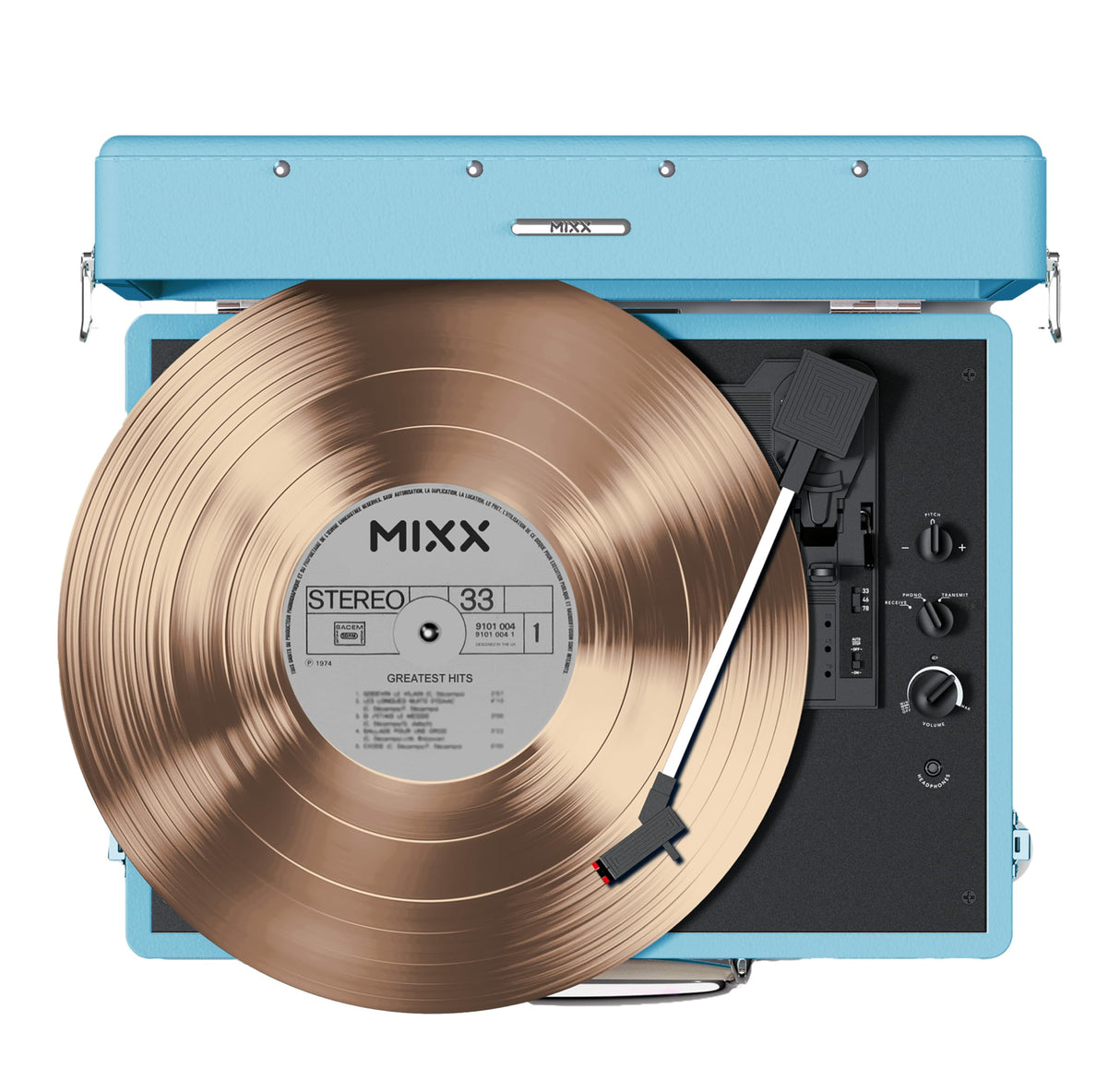 Mixx Audio - Platino de Vinilo portátil BT Revival 55 Stereo - Crema