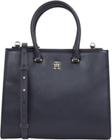 Tommy Hilfiger Bolso Tote Mujer Eternity Med con cremallera, Azul (Space Blue), Talla Única