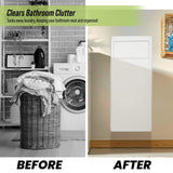 AdirHome Cesta de lavandería integrada, cesta de ropa con tapa, cesta de lavandería de pared, gran solución de ahorro de espacio para baños remodelados, cocina, color blanco