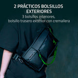 Razer Xanthus Crossbody Bolsa - Se adapta a Kishi, Steam Deck, Nintendo Switch - Nylon repelente al agua - Minibolsillo desmontable para auriculares - 3 bolsillos externos y 3 internos