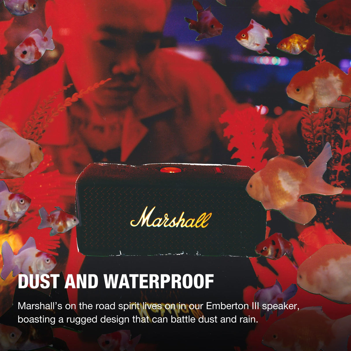 Marshall Emberton III Altavoces Bluetooth portátiles, inalámbricos, Emparejables, IP67 Resistentes al Polvo y al Agua, más de 32 Horas de Tiempo de reproducción - Negro y latón