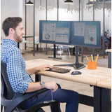 Fellowes - Professional Series - Soporte De Mesa Para Monitor Doble En Horizontal, Flexible Y Ajustable Para Colocar La Pantalla A La Altura Adecuada, Compatible Con Vesa, Negro