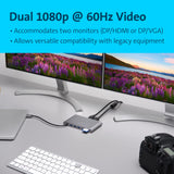 Kensington UH1440P 10 en 1, Base de Acoplamiento para Portátiles, 3 USB-A, 1 USB-C, 1 HDMI, 1 Jack de 3,5 mm, 1 Entrada VGA, 1 DP 1.2++, 1 Lector SD 3.0 y 1 Puerto Gigabit Ethernet (K33853WW)