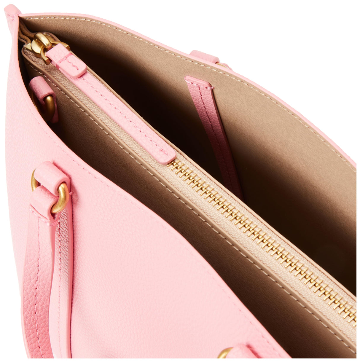 Pinko Carrie Shopper Classic Bottalata de Piel, Bolsa para Mujer, P31q_Rosa-Marino-Dorado Envejecido