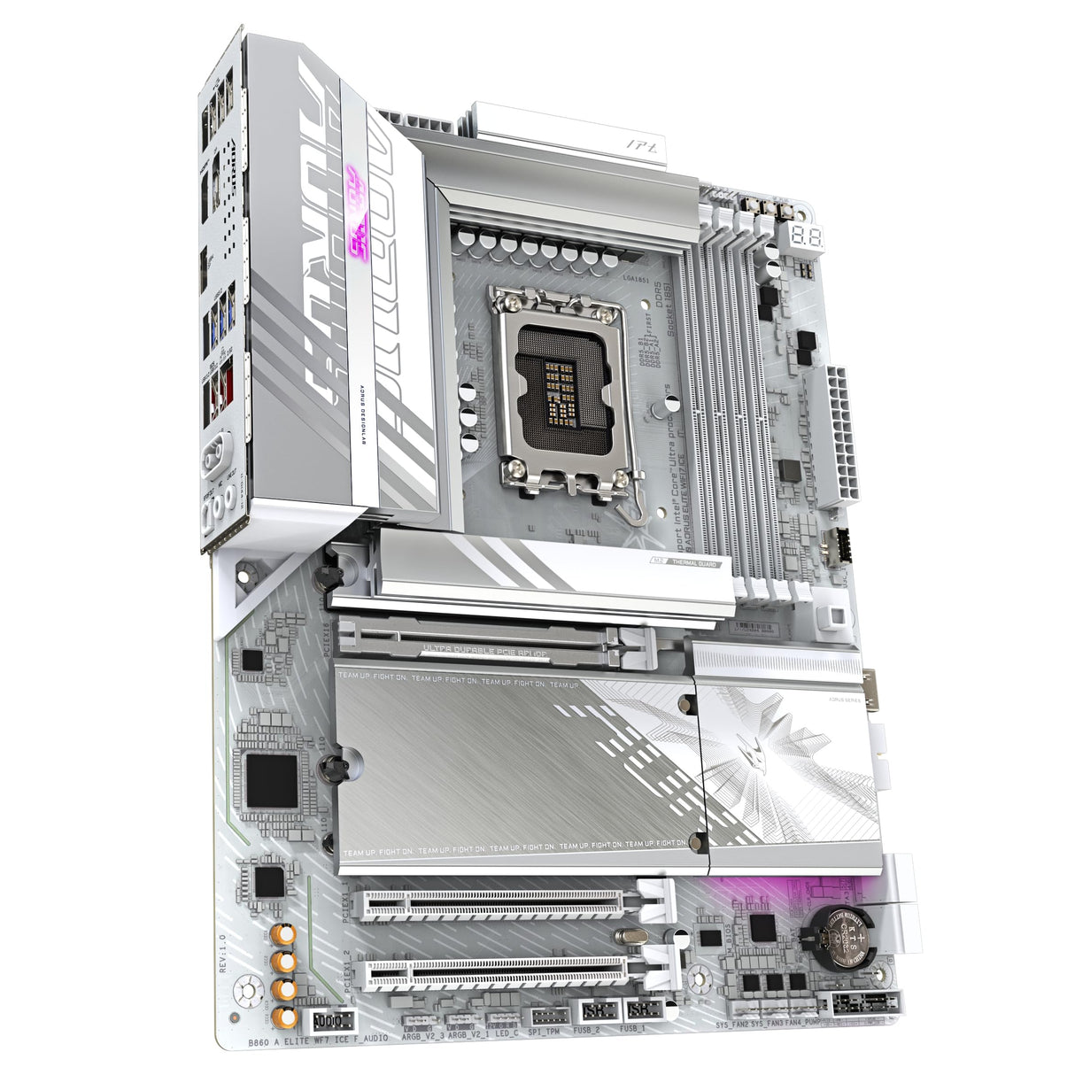 GIGABYTE B860 AORUS Elite WIFI7 Ice Placa Base - CPUs Intel Core Ultra, VRM de 14+1+2+1 Fases, hasta 9200MHz DDR5, 1xPCIe 5.0 + 2xPCIe 4.0 M.2, LAN 2,5 GbE, WiFi 7, USB 4