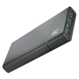 Green Cell Bateria Externa GC PowerPlay Ultra 26800mAh 128W | 4-Port Power Bank Cargador Portátil, Carga Rápida QC USB, Power Delivery USB-C 65W | Compatible con MacBook, iPad, iPhone, Galaxy, Switch