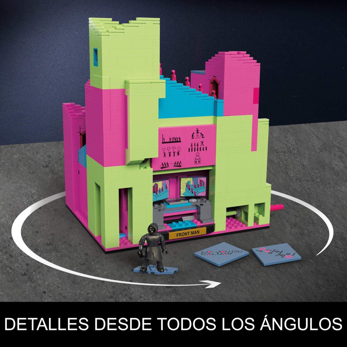 MEGA Squid Game La escalera Figura de acción, juego de construcción con 1707 Piezas, figura articulada con movimiento, para coleccionistas, HYL45