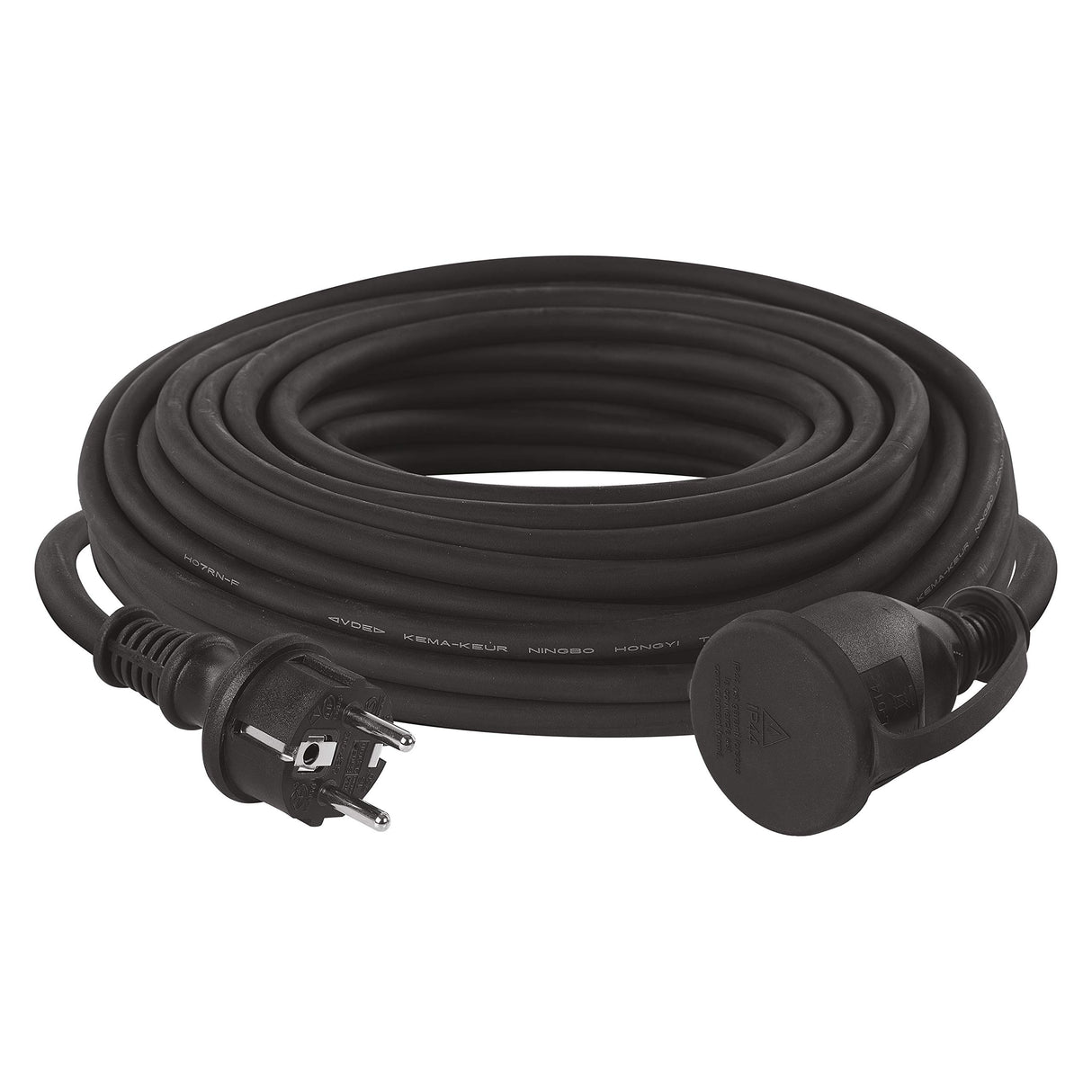 EMOS Cable alargador Schuko de 25 m, Cable de extensión de Goma para Exteriores (IP44), H07RN-F3G 2,5 mm2