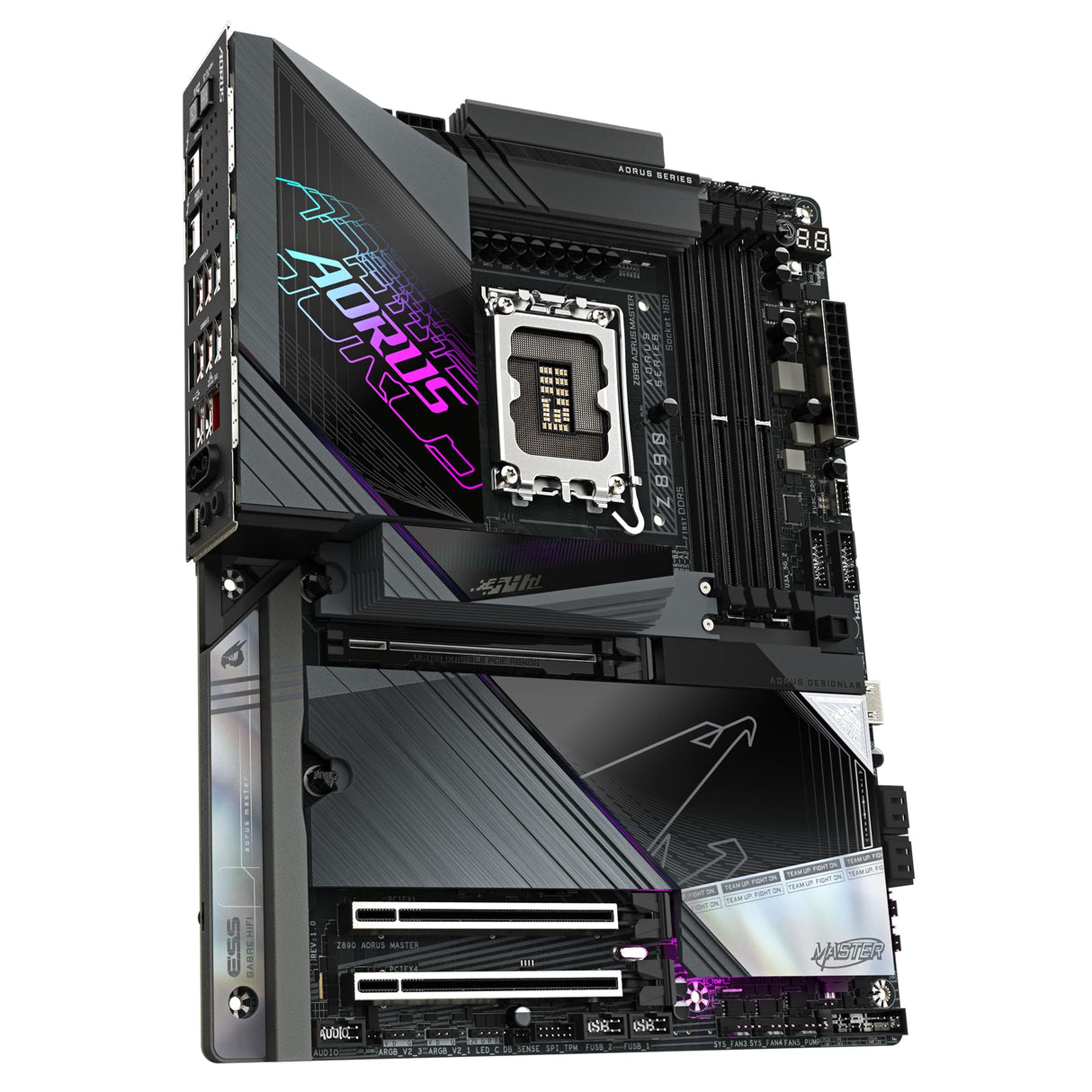 GIGABYTE Placa Base Z890 AORUS Master - Compatible con procesadores Intel Core Ultra (Serie 2), 18+1+2 Fases VRM, hasta 9500MHz DDR5 (OC), 2xPCIe 5.0 + 3xPCIe 4.0, Wi-Fi 7, LAN 10GbE, Thunderbolt 4