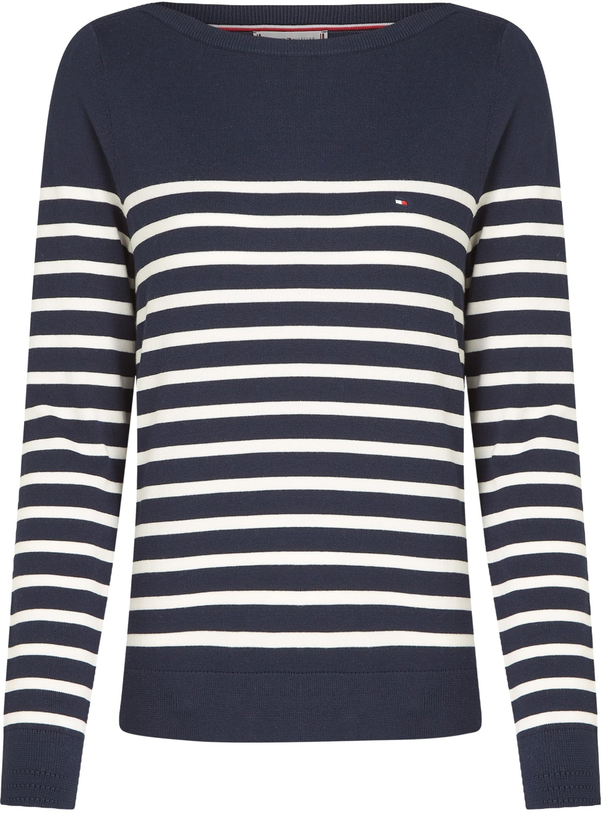 Tommy Hilfiger Jersey de Punto para Mujer, Multicolor (Dark Night Navy/Ivory Petal STP), L