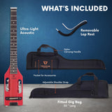 Traveler Guitar Guitarra acústica y eléctrica ultraligera, rojo vintage (ULA VRDM)