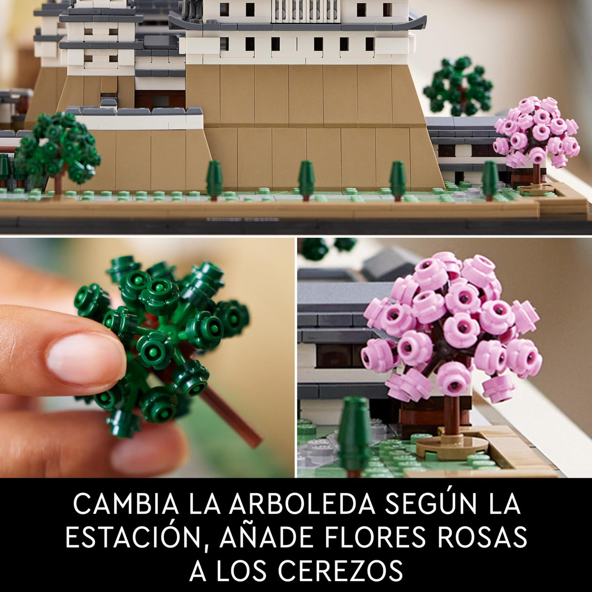 LEGO 21060 Architecture Castillo de Himeji, Set de Construcción de Maquetas para Adultos, Regalo para Aficionados a la Jardinería Creativa y a la Cultura Japonesa, Incluye Cerezos en Flor Construibles