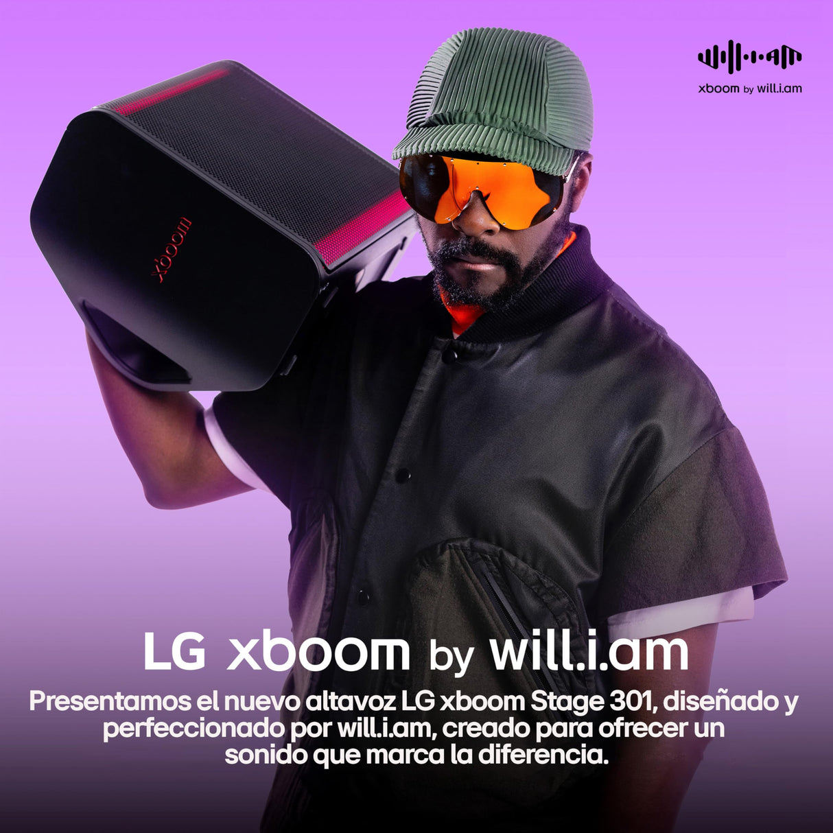 LG xboom Stage301, Altavoz Bluetooth, Alta Potencia, Portátil, Funciones DJ, Karaoke, con Luces LED Variables, Amplia Conectividad, El Sonido Absoluto