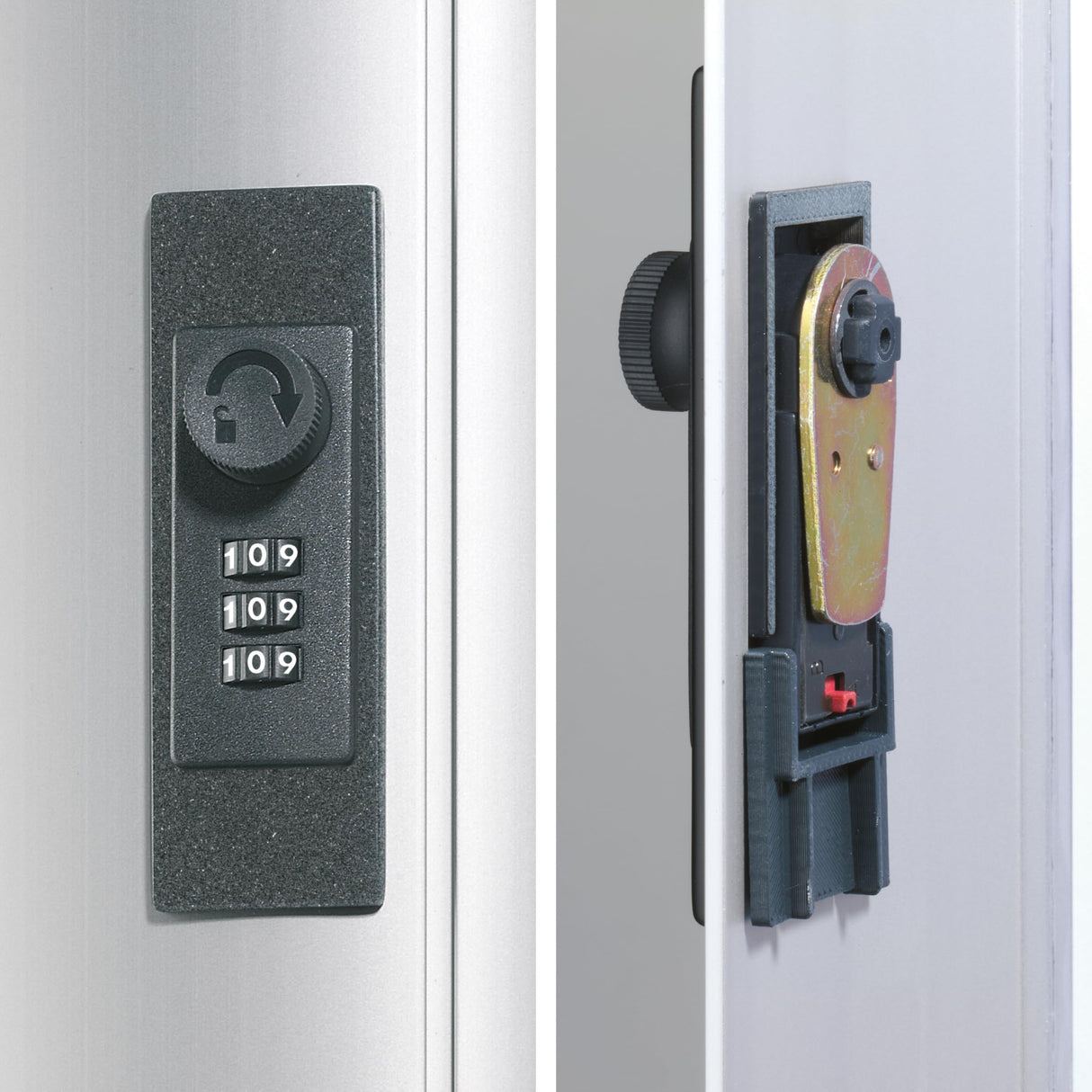 Durable 197723 Armario de llave KEY BOX CODE 54 con cerradura de combinación para 54 llaves, plateado