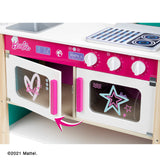 Theo Klein 7329 Cocina de Madera, Barbie Restaurante Tipo bistró, Madera (MDF), con Accesorios de bistró incluidos, Dimensiones: 94 cm x 32 cm x 106 cm, Juguete para niños a Partir de Tres años