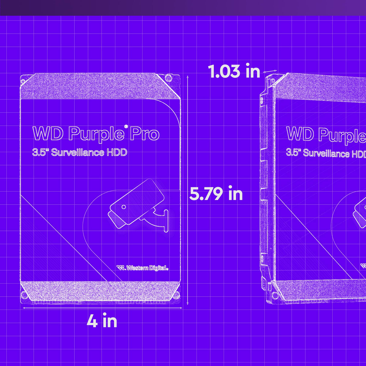 WD Purple Pro 26TB Smart Video Disco Duro Interno de 3,5" - 7200 RPM, AllFrame Technology, 550 TB/año, 512 MB Caché