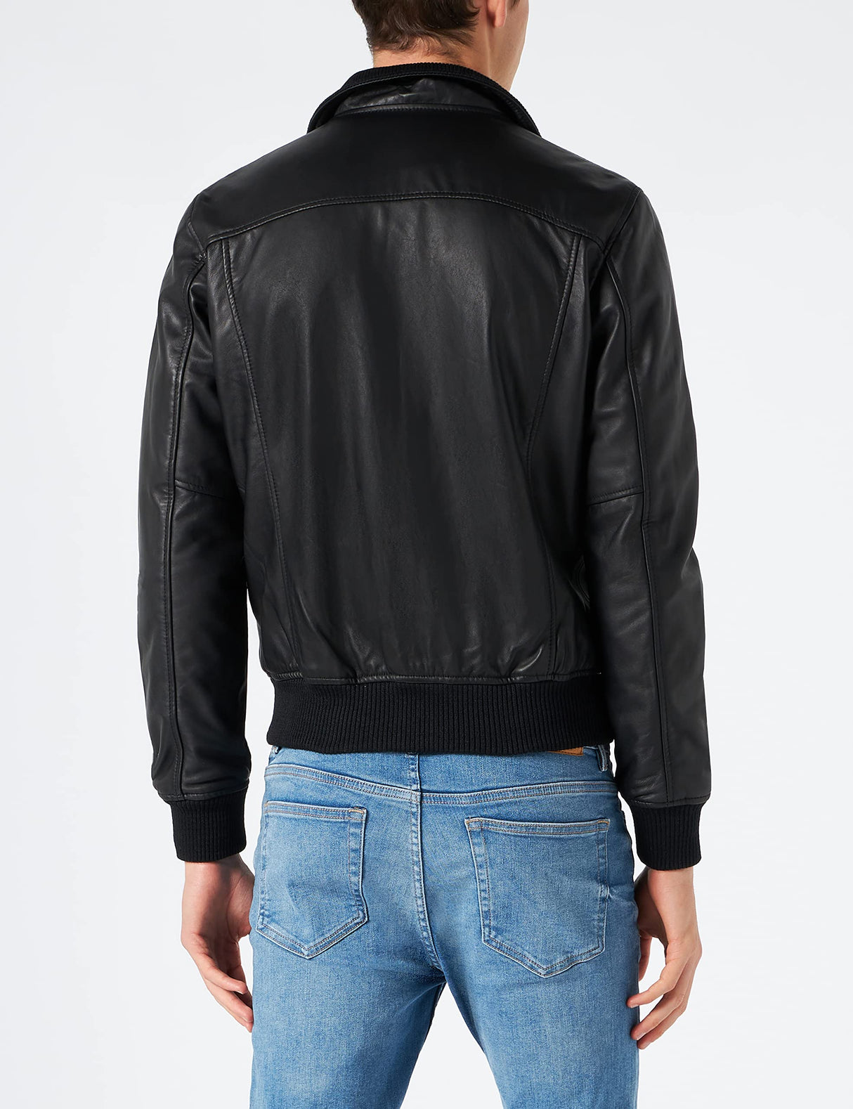 Schott NYC Lcfresno Chaqueta clásica con Cuello en el Lado Lateral, Negro, S Unisex Adulto