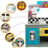 WOOMAX Cocina de Juguete con luz y Sonido, Cocinita de Madera Infantil, Bar Retro, Medidas 90,2x58,4x104,1cm, Juguete para niños y niñas (85287)