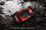 OM System Tough TG-7 Cámara subacuática roja, Impermeable, a Prueba de congelación, Alta resolución Brillante, Video 4K 44x Macro Disparo
