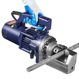 VEVOR Cortadora de Varillas de Refuerzo Hidráulica Eléctrica, 1350 W, hasta 4-22 mm en 3,5 Segundos, Acero Alta Potencia con Estuche de Herramientas y Lata de Aceite, Negro y Azul, 420 x 125 x 230 mm