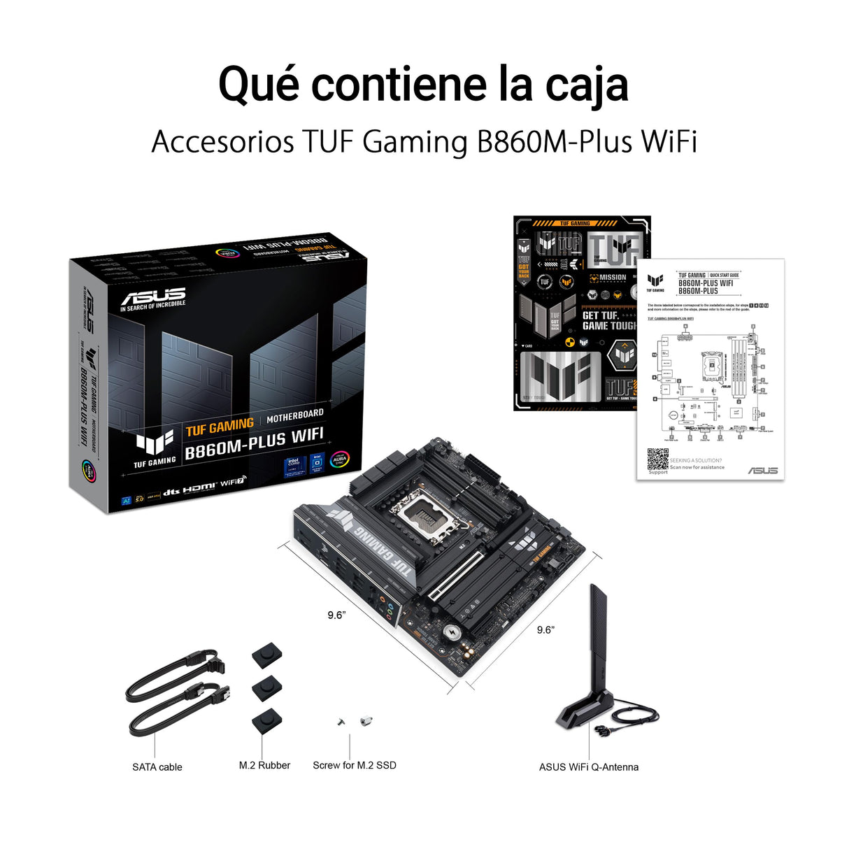 ASUS TUF Gaming B860M-PLUS WiFi, Placa Base Intel mATX, 12+1+2+1 80A etapas de alimentación DrMOS, DDR5, PCIe 5.0, 3 Ranuras M.2, Wi-Fi 7, Realtek 2.5Gb Ethernet, DisplayPort, HDMI, USB 20Gbps Tipo-C