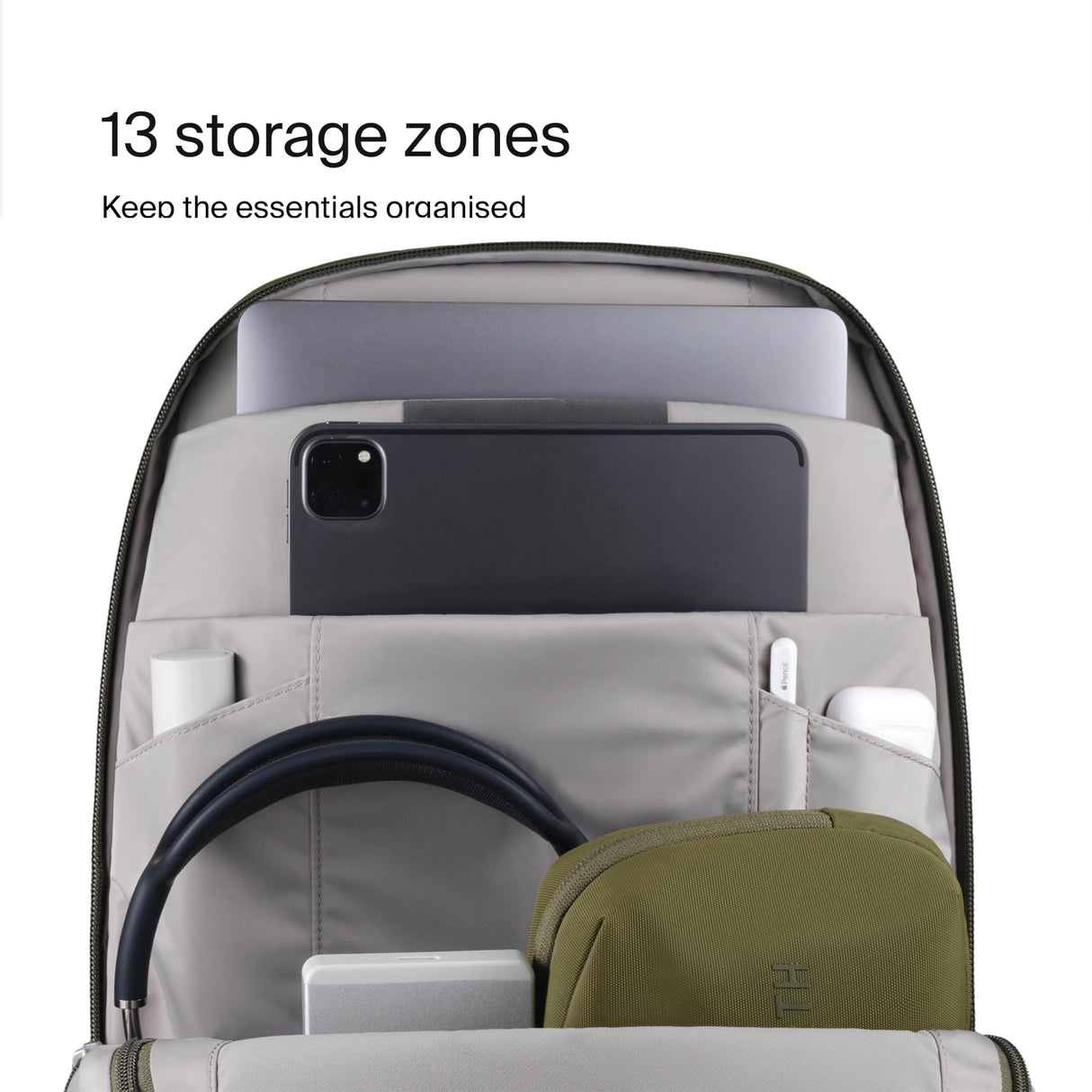 Urth Norite Mochila Modular de 24L para Cámara y Laptop de Viaje - Resistente al Agua, Antirrobo, Bolsa Reciclada para DSLR, Laptop de 13-16 Pulgadas en Verde