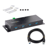 StarTech 4-Port Industrial USB 3.0 Hub - 5Gbps, ESD and surge protection - Robust metal housing