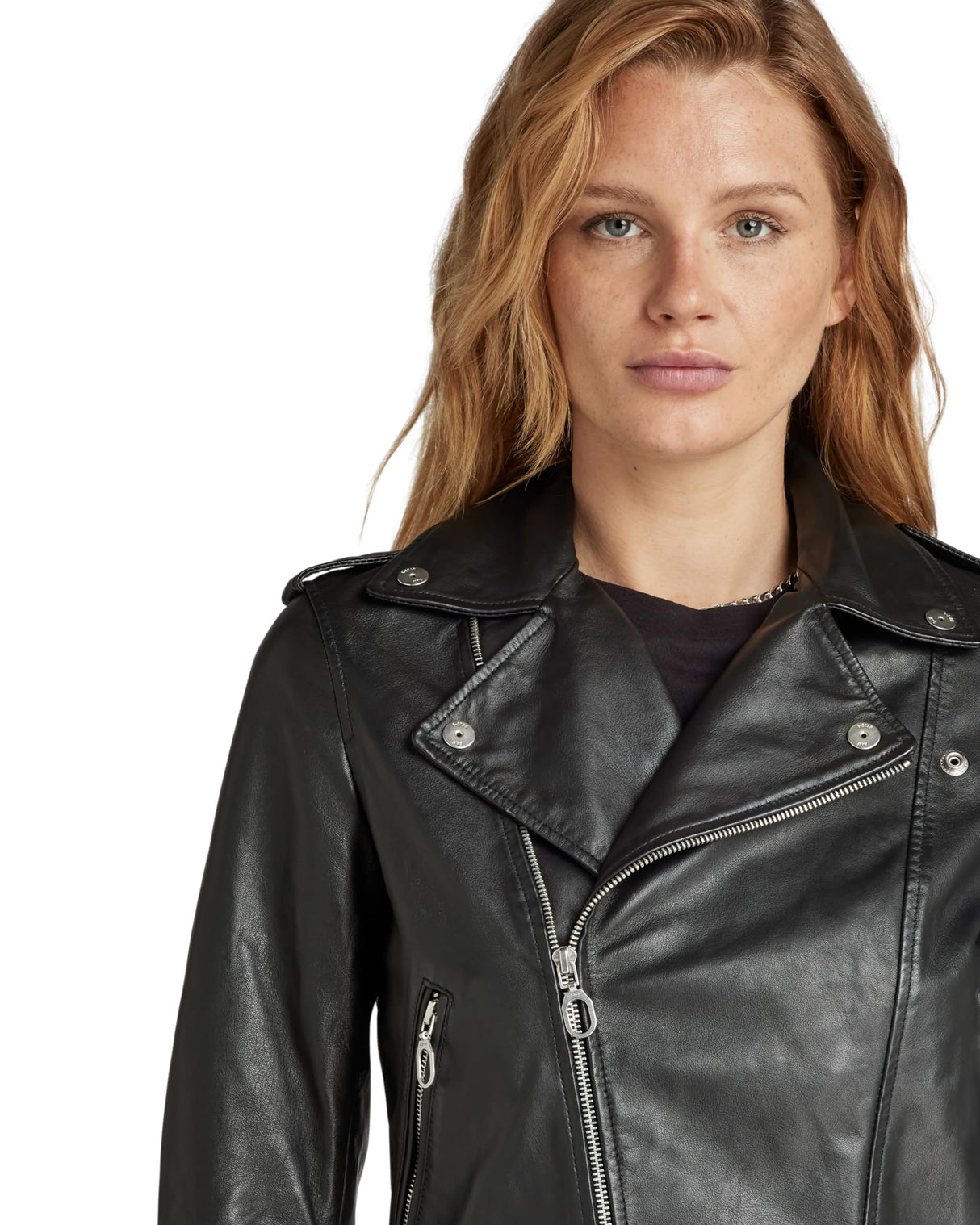 G-Star Para Mujer Chaqueta Leather Biker, Negro (dk black D24263-D555-6484), L