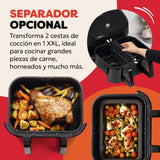 Freidora de aire Instant Pot Versazone Dual – Negra, gran capacidad (8,5 L), ideal para familias – Cesta doble con separador, 8 funciones en 1: deshidratar, grill, hornear, asar, recalentar