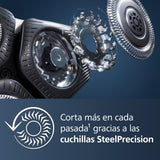 Philips Serie 5000 Afeitadora Eléctrica Hombre, Máquina de Afeitar Barba con Recortadora, 45 cuchillas, Cuida la piel, 60min de uso, En Seco y Húmedo, Recargable, Funda, Base Carga, S5884/35, Verde