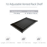 StarTech.com Estante Ajustable 1U Ventilado para Rack de Servidores, 79,3kg, Bandeja Universal de 19 Pulgadas Ajustable de 49,5 a 96,5cm, 27,5" ( 69,8cm) de Profundidad (ADJSHELF)