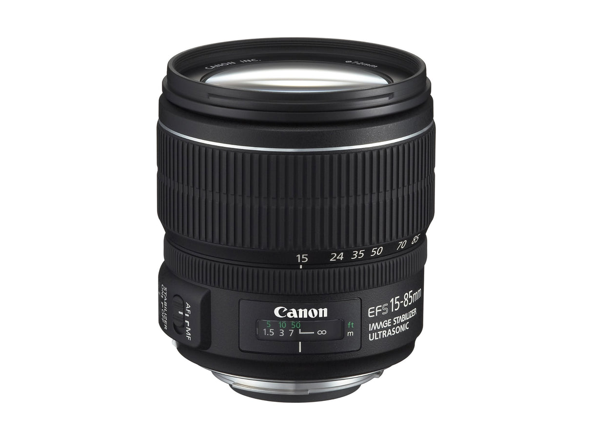 Canon EF-S 15-85mm f/3.5-5.6 IS USM - Objetivo para Canon (Distancia Focal 15-85mm, Apertura f/3.5-38, Zoom óptico 5.6X,estabilizador, diámetro: 72mm) Negro