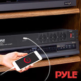 Pyle 19” Outlet 1U, PDU de montaje en rack, Fuente de distribucion de energia, Protector contra sobretensiones, Disyuntor de 15 amperios, Puerto de carga para multiples dispositivos USB, Cable de 15ft