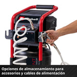 Einhell Compresor TE-AC 240/24 Silent (1500 W, máx. 10 bar, depósito 24 l, sin aceite, potencia de aspiración 240 l/min, compresor silencioso 70 dB, 2 manómetros, reductor de presión)