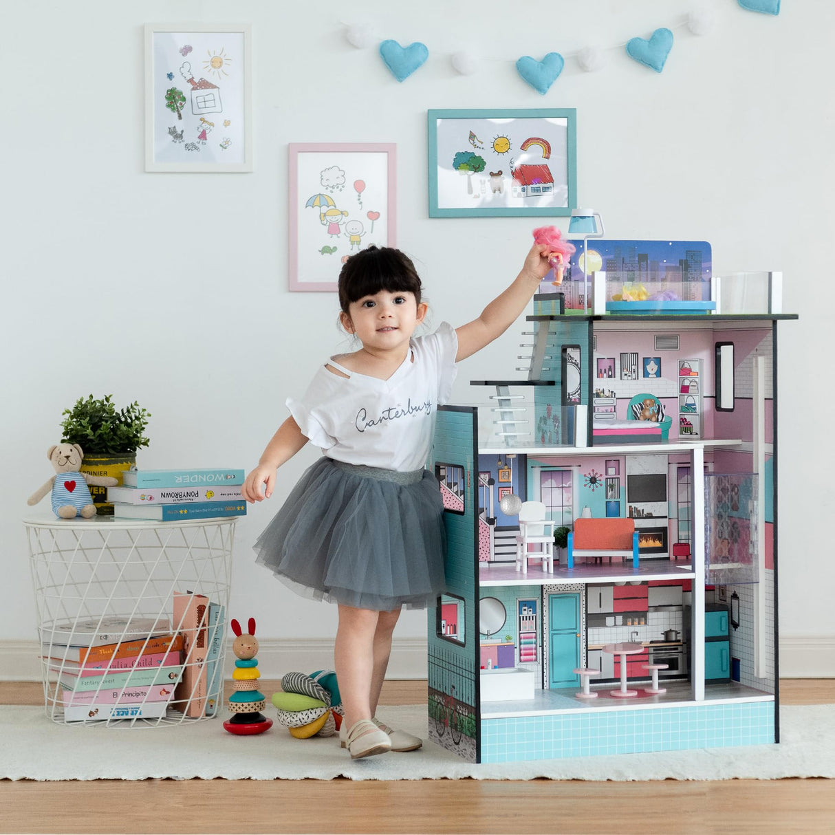 Teamson Kids LOL Estilo Barcelona Dolls House Casa de muñecas, Color Azul (TD-13111D)