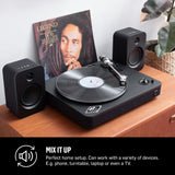Marley House of Get Together Duo Altavoces de Estantería - Altavoces Activos Bluetooth con Entrada AUX, Compatibles con Tocadiscos y Vinilo, Alta Definición, Diseño Sostenible, Negro