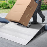 VEVOR Rampa de Umbral Altura de 15,2 cm Rampa de Aluminio para Bordillos Entrada, Capacidad de Carga de 362,8 kg, Rampa Modular Ajustable de Aluminio para Sillas de Ruedas, Scooters, Sillas Eléctricas