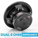 Pyle Altavoz de Audio, 600V, Coche, Subwoofer, Cono de Papel no prensado de 6.5”, Cesta de plastico Negro, Bovina movil Doble, Impedancia de 4 Ohm, Estereo