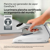 Braun CareStyle 7 IS7262GY, Centro de Planchado con Generador de Vapor Profesional, FreeGlide 3D, iMode e iCare, Planchado Vertical, Ultimate FastClean, Depósito Extraíble 2 L, 2700W, Violeta
