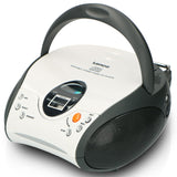 Lenco SCD-24 SCD24 - Reproductor de CD para niños - Radio CD - Sistema estéreo - Boombox - Sintonizador de radio FM - Memoria de pista - 2 x 1,5 W RMS de alimentación - Funciona con red y pilas - Blanco