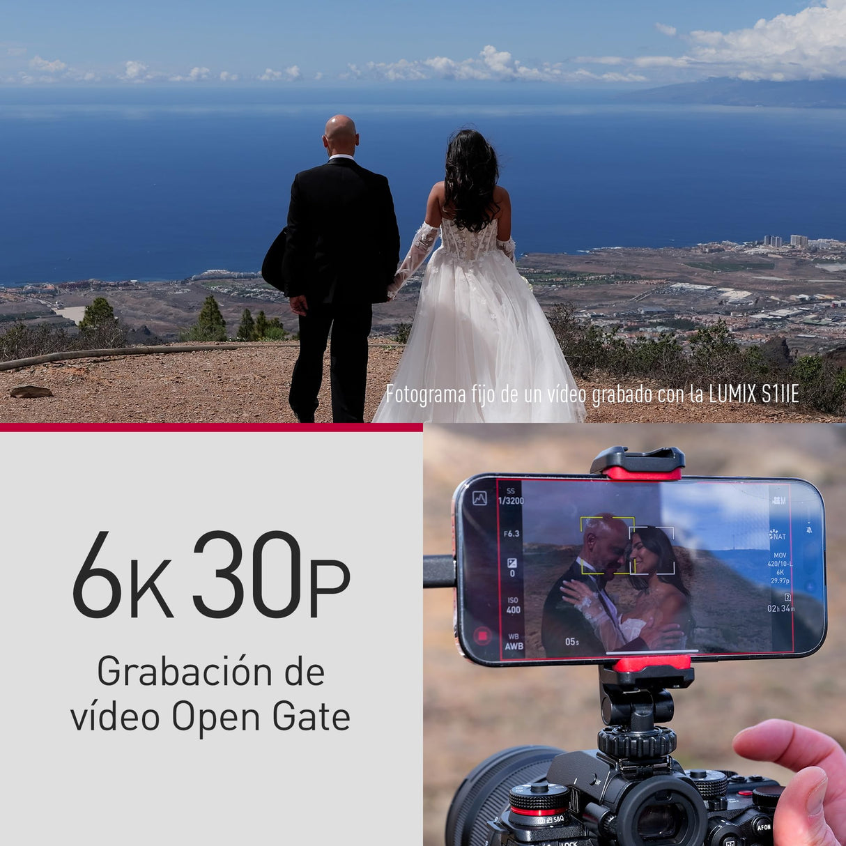 Panasonic LUMIX S1IIE Cámara Sin Espejo de Fotograma Completo, 24MP, Cs4K 60p Área Completa, Video 6K 30p Open Gate, I.S. Activo, Grabación 4:2:2 10 bit, Montura L, DC-S1M2ESE