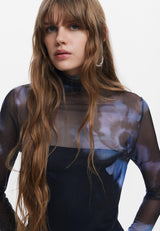 Desigual Vestido de Manga Larga para Mujer, Azul, S