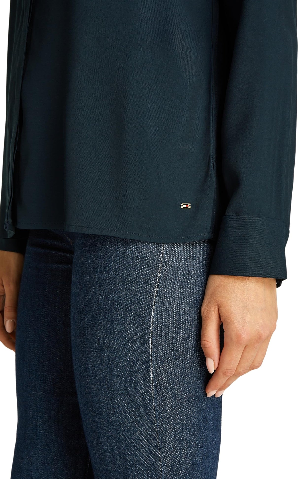 Tommy Hilfiger Camisa Mujer Soft Viscose Regular Fit, Azul (Dark Night Navy), 38