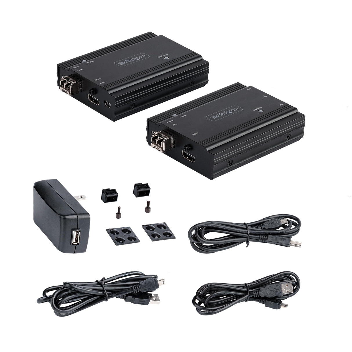 StarTech.com Extensor KVM HDMI de 4K por Fibra - Alargador de Consola Switch KVM con Vídeo HDMI y USB Remoto, hasta 300m (Multimodo) con 2 Módulos SFP+ MMF de 10Gb, (TX/RX) (SV565FXHD4KU)