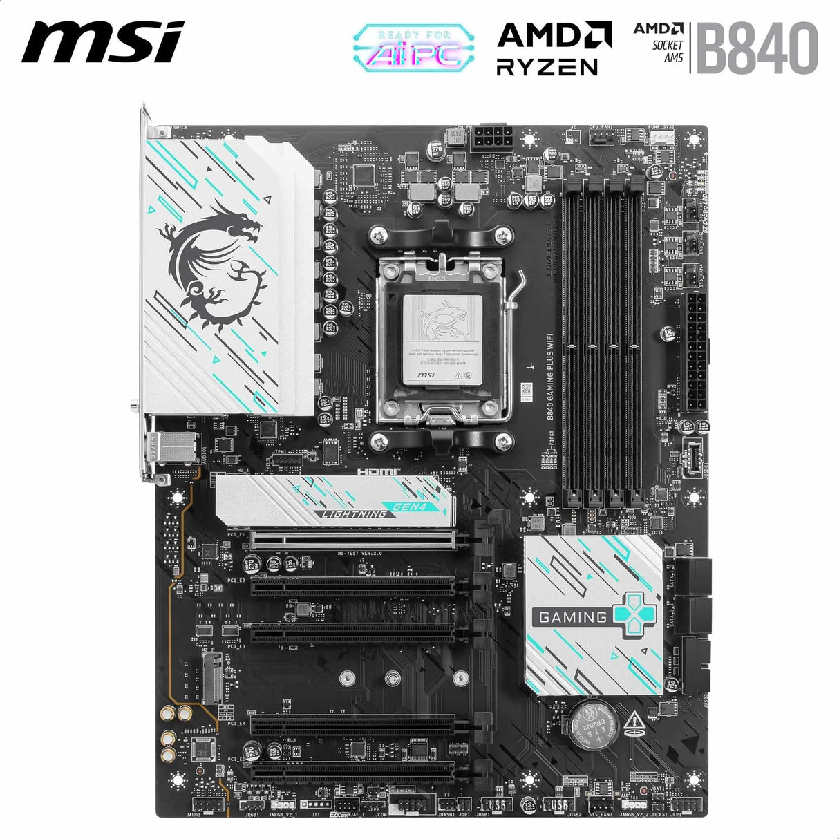 MSI AMD B840 Gaming Plus WiFi Socket AM5 - Placa Base