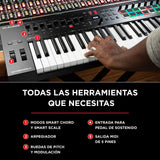 M-Audio Oxygen Pro 49 - teclado controlador MIDI USB con 49 teclas, beat pads, perillas asignables de MIDI, botones y faders, más pack de sonidos de Native Instruments (integración de NKS)