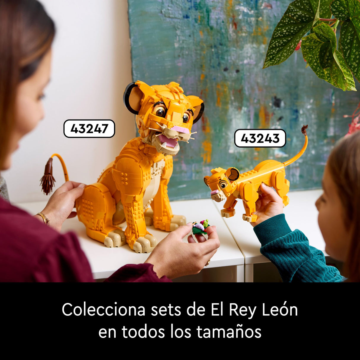 LEGO | Disney El Rey León: Simba Joven Maqueta para Adultos, Regalo para Mujeres y Hombres, Figura de Animal Coleccionable, Actividad Creativa, Decoración para el Hogar y Oficina 43247
