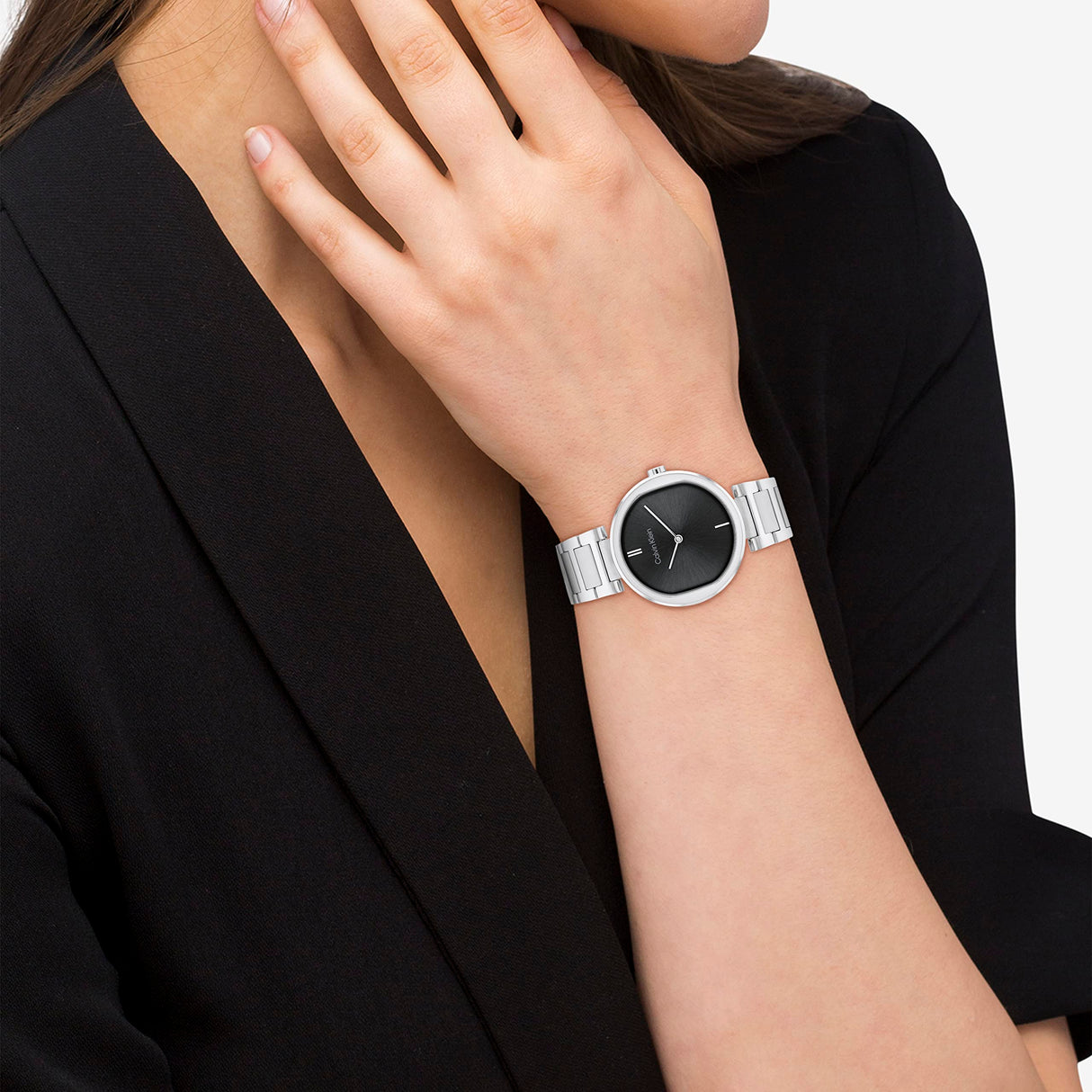 Calvin Klein Reloj Analógico de Cuarzo para Mujer Colección CK Sensation con Correa de Acero Inoxidable Plateada - 25200249