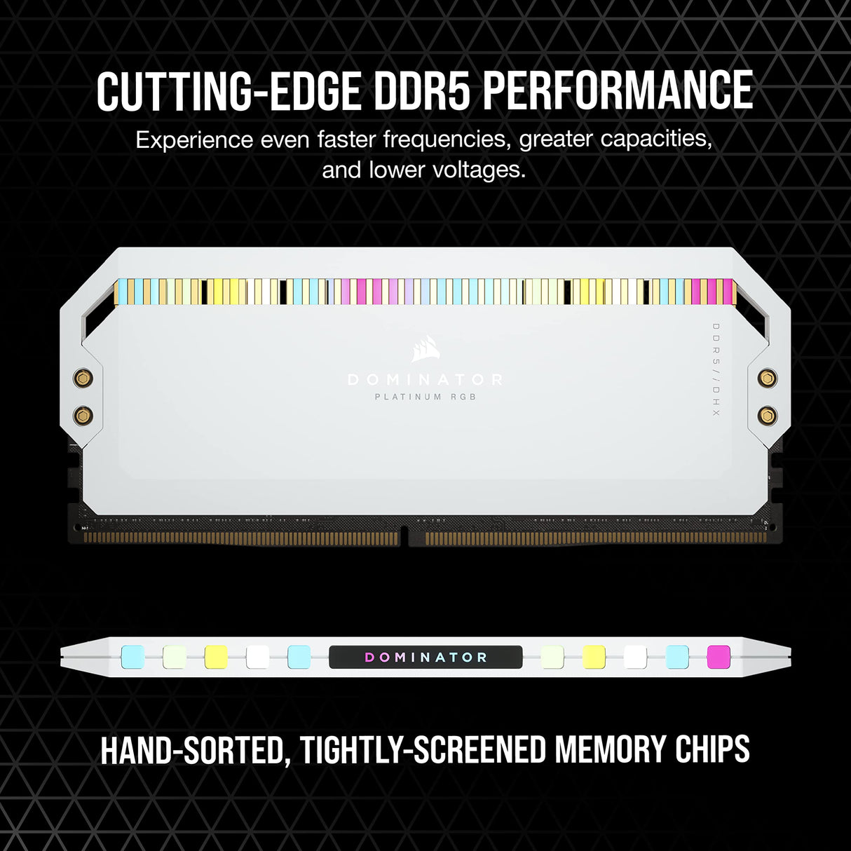 Corsair DOMINATOR PLATINUM RGB DDR5 RAM 32GB (2x16GB) 6200MHz CL36 Intel XMP iCUE Compatible Computer Memory - White (CMT32GX5M2X6200C36W)